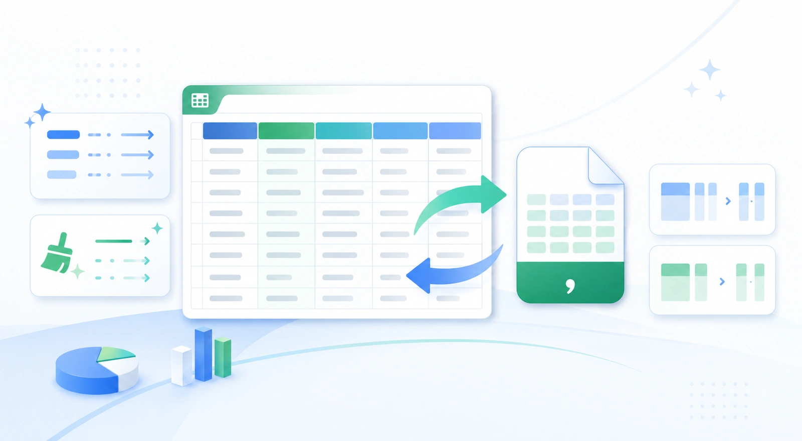 ExcelやCSVの表データを一括で全角半角変換するイメージ