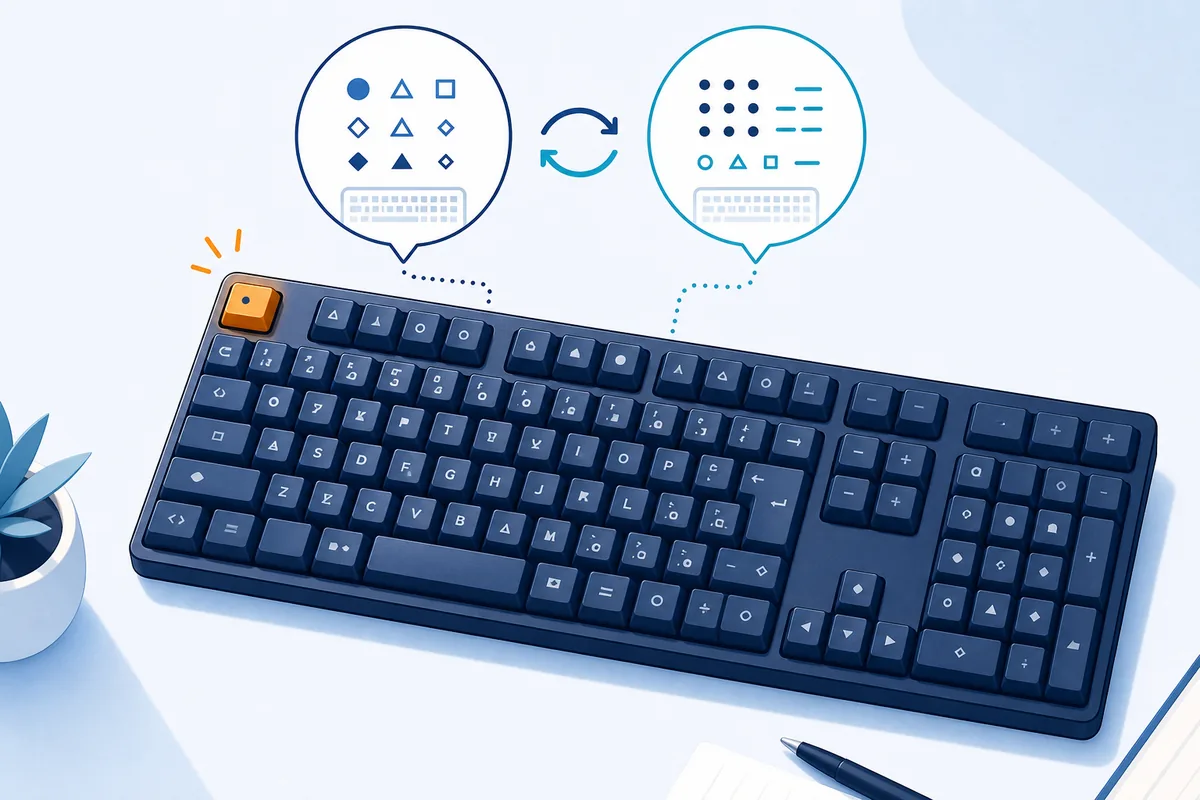 半角・全角キーの切り替えを説明するキーボードのイラスト